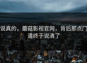 说真的，蘑菇影视官网，背后那点门道终于说清了