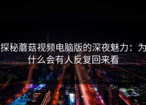 探秘蘑菇视频电脑版的深夜魅力：为什么会有人反复回来看