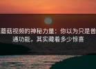 蘑菇视频的神秘力量：你以为只是普通功能，其实藏着多少惊喜
