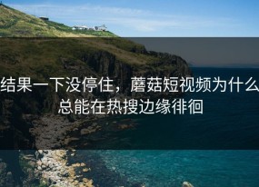 结果一下没停住，蘑菇短视频为什么总能在热搜边缘徘徊