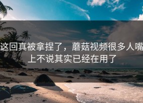 这回真被拿捏了，蘑菇视频很多人嘴上不说其实已经在用了