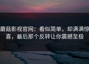 蘑菇影视官网：看似简单，却满满惊喜，最后那个反转让你震撼至极