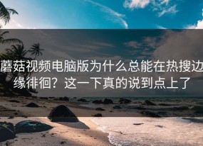 蘑菇视频电脑版为什么总能在热搜边缘徘徊？这一下真的说到点上了