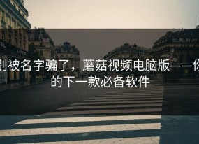 别被名字骗了，蘑菇视频电脑版——你的下一款必备软件
