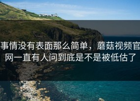 事情没有表面那么简单，蘑菇视频官网一直有人问到底是不是被低估了
