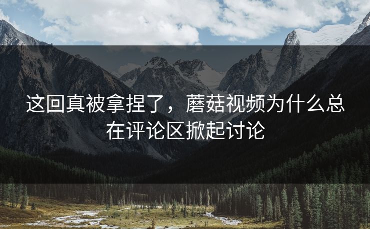 这回真被拿捏了，蘑菇视频为什么总在评论区掀起讨论