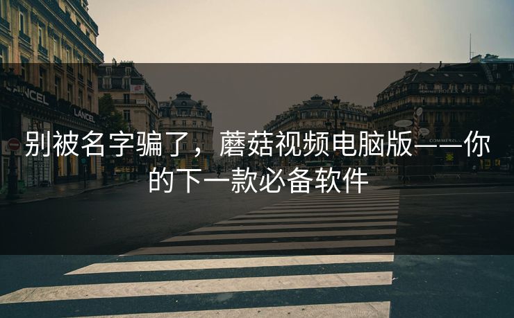 别被名字骗了，蘑菇视频电脑版——你的下一款必备软件
