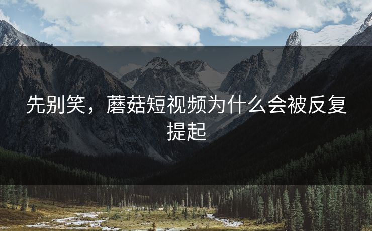 先别笑，蘑菇短视频为什么会被反复提起